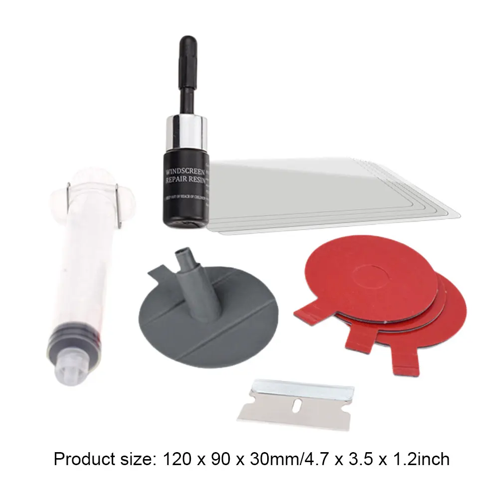Car Windshield Repair Resin Kit Tools Windscreen Break Scratch Restoration Protective Stickers Glass Cleaner Care No Trace Wash 6