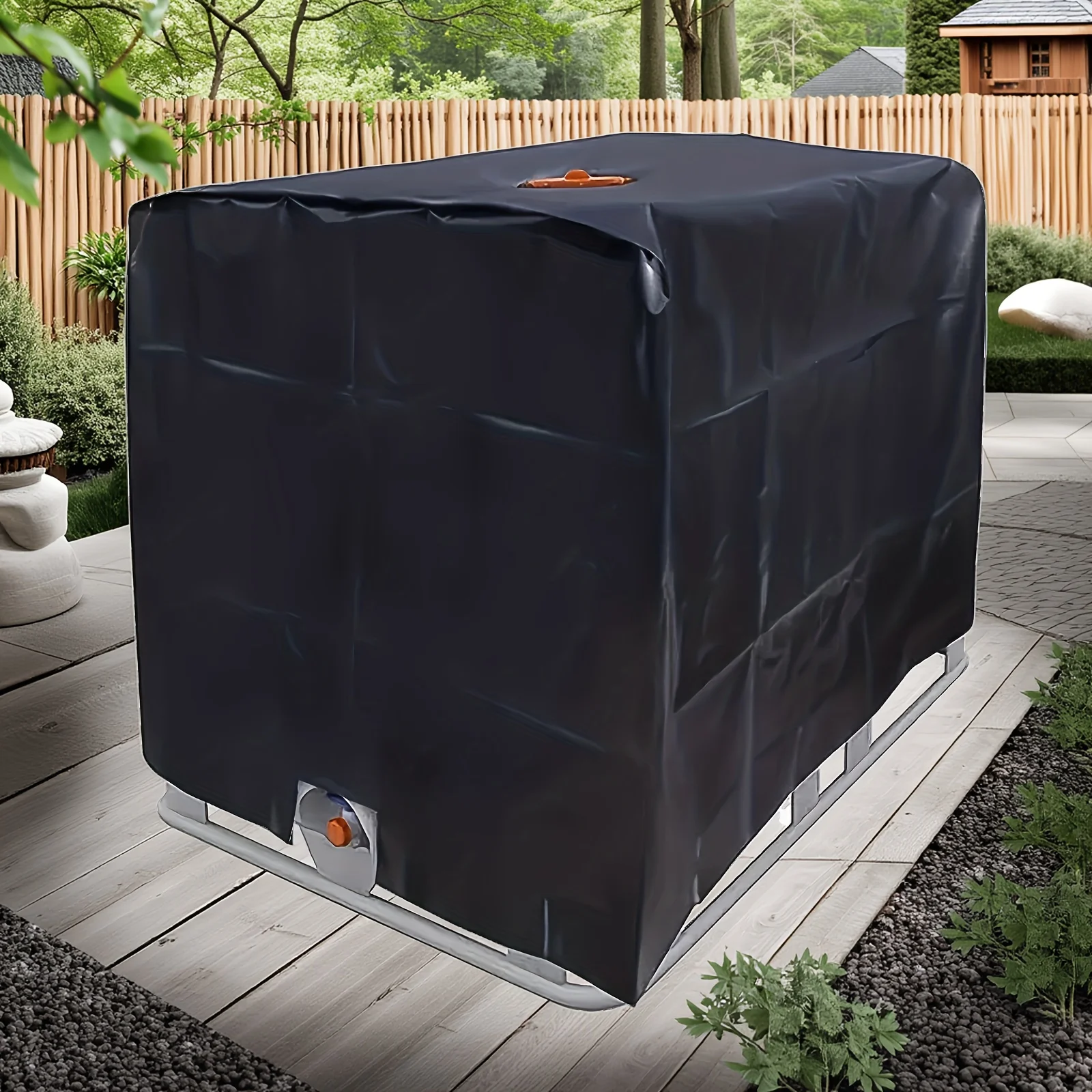 Outdoor Water Tank Cover, Water Tank Protective Cover for Garden Terrace, Ibc Cover Dustproof Function