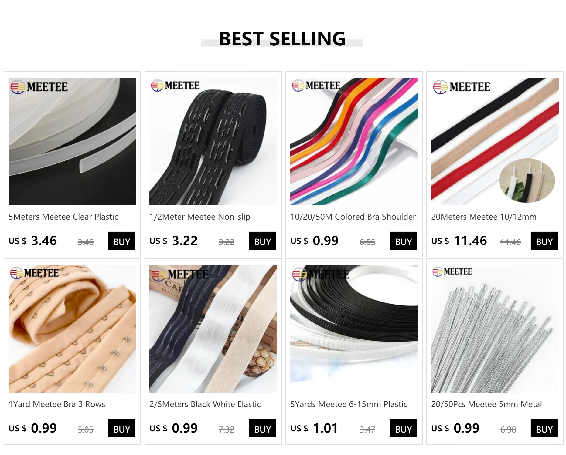 Description Picture 2 of item1Yard Meetee Bra 3 Rows Underwear Clip Shaper Hook & Tape Back Buckle Corset Waist Extender DIY Sewing Garment Accessories