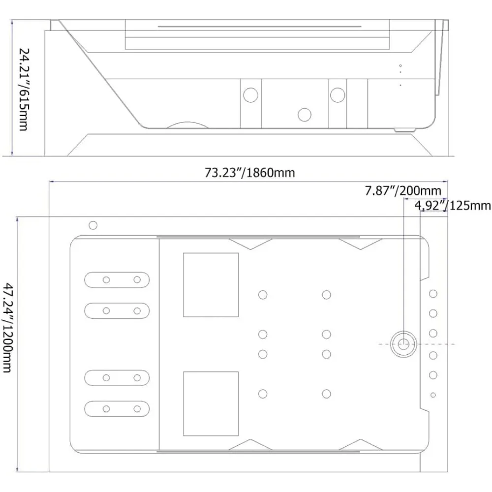 Bathtub, 73'' Whirlpool Tub Water Massage Two Person Jetted Bathtub 3 Sided Apron Corner Whirlpool Tub with 22 Water Jets 5
