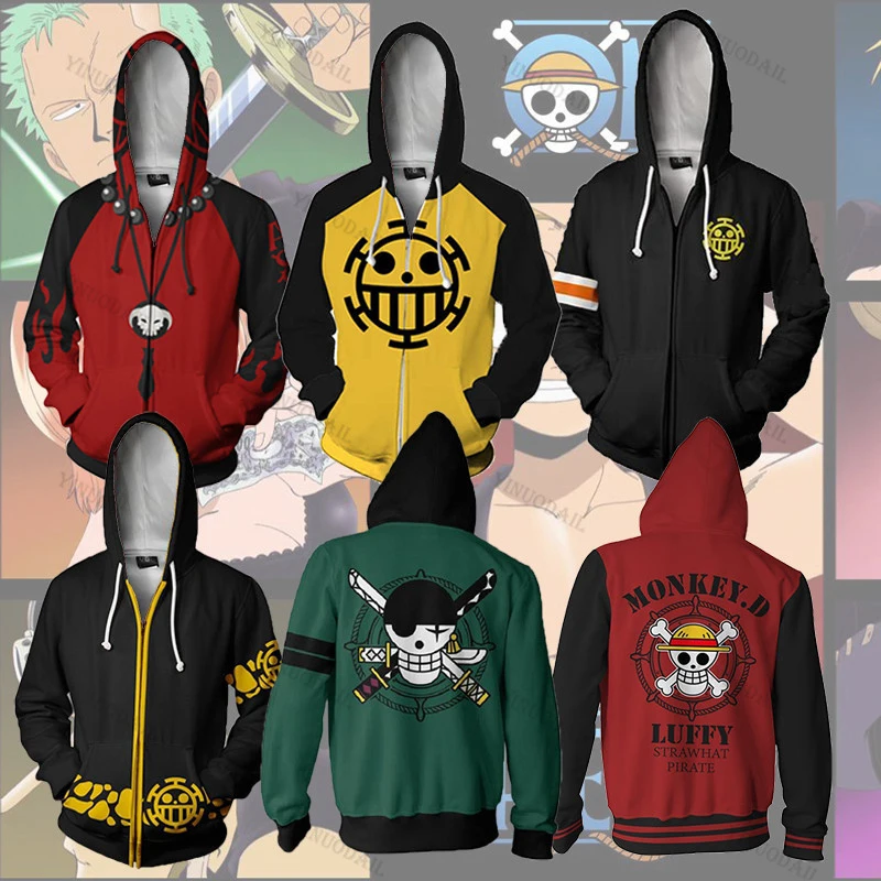 Anime One Piece Hoodies 3D Print Pullover Sweatshirt Monkey D Luffy Ace  Sabo Shanks Law Battle Tracksuit Outfit Casual Outerwear - AliExpress