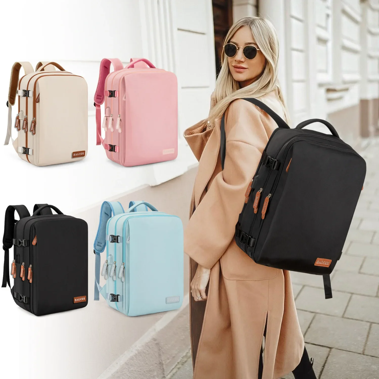 

Women Travel Backpack Airplane Lightweight Laptop Bag Luggage Large Capacity Business Bags Female Air Multi-Function Backpacks