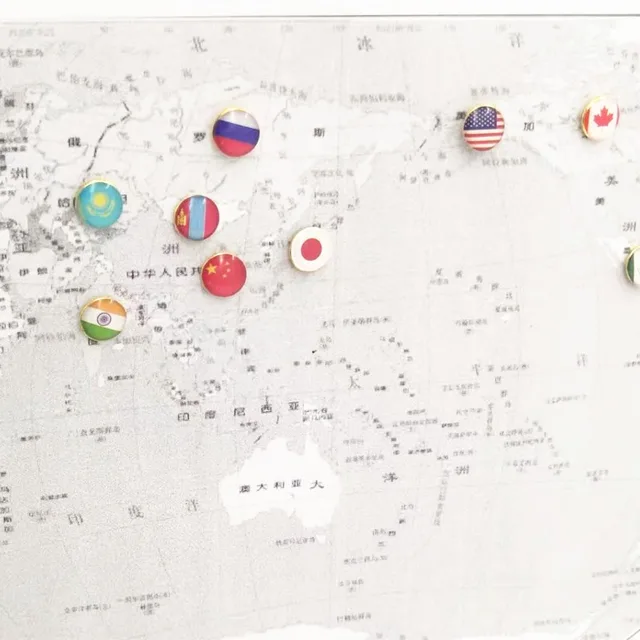 고무 국기 엄지 스티커: 사무실, 학교 및 지리 교육을 위한 마크 푸시 핀