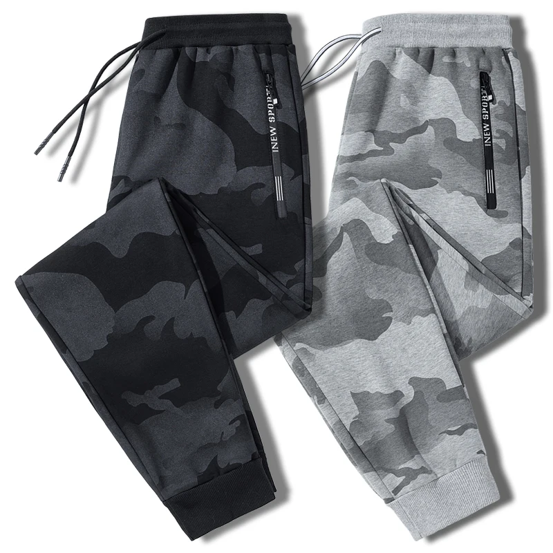 Men\'s Streetwear Camouflage Sweatpants 6XL 7XL 8XL Elastic Waist Casual 95% Cotton Pants Stretch Gym Joggers Running Trousers