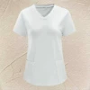 Christmas Scrubs Medical Uniforms Woman Santa Print Nurse Tops Pet Groom Uniform Short Sleeve Carer Clothes New Year Supplies