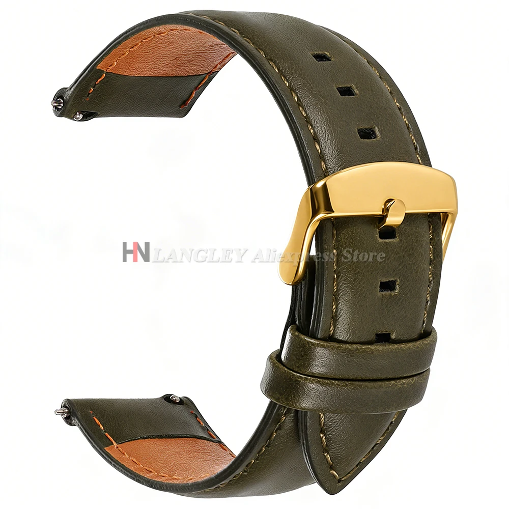 Vintage Brown Cowhide Leather Quick Release Strap - 18mm, 20mm, 22mm