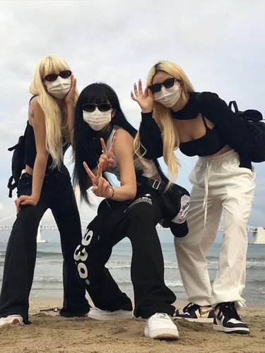 HOUZHOU 여성 히피 하렘 바지, 헐렁한 조깅, 한국 패션, 스웨트 팬츠, 여성 루즈 스트리트웨어, 빈티지 바지, 하라주쿠 힙합 4