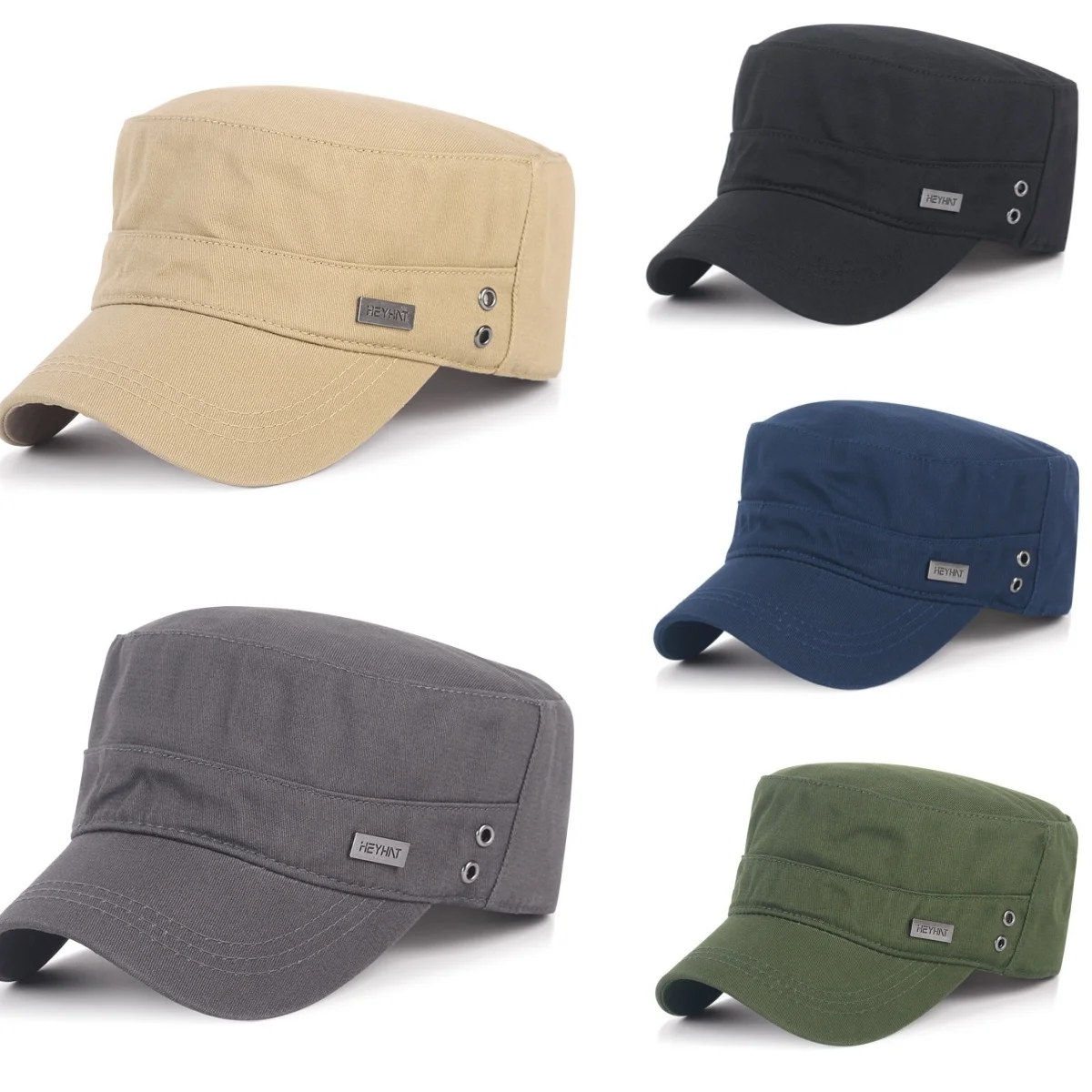 Breathable Simple Flat Top Hat Solid Fishing Cap Adjustable Baseball Cap Visor Hat Grandpa Hat Sunshade Hat Unisex Sunscrean