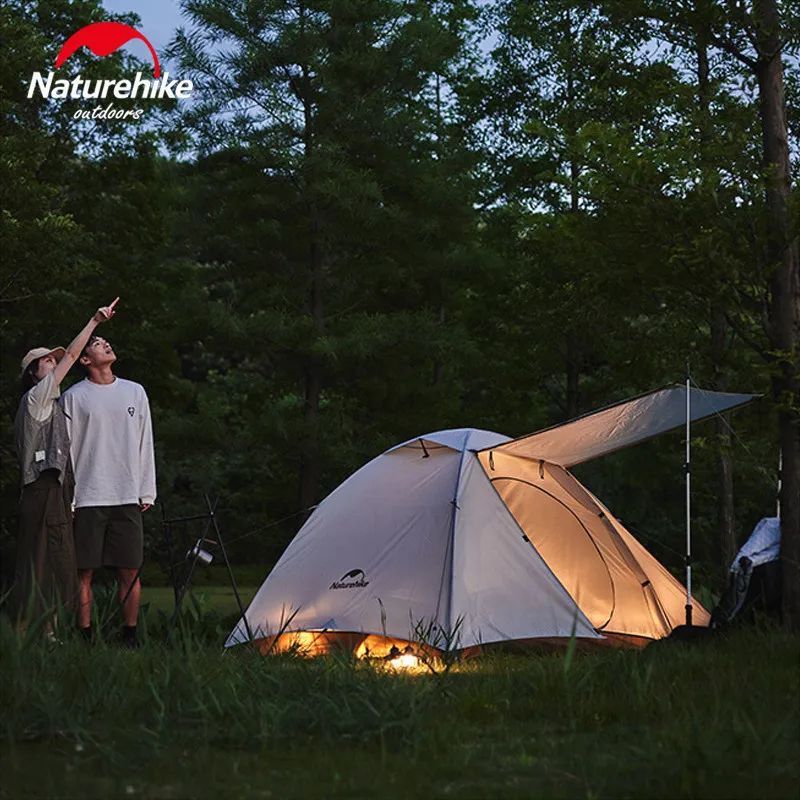 Naturehike YU CHUAN Ultralight Camping Tent 2P/3P Cross Aluminum Pole Windproof Tent 210T Rain-Proof Outdoor Travel 2.3kg