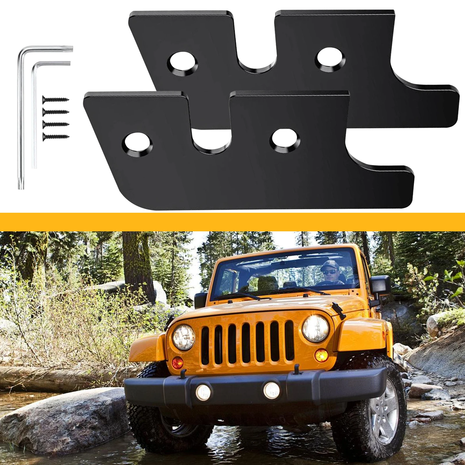 Aluminum Alloy Sun Visor Repair Kit Aluminum Alloy Sun Visor Clips for Jeep Wrangler JL Gladiator JT