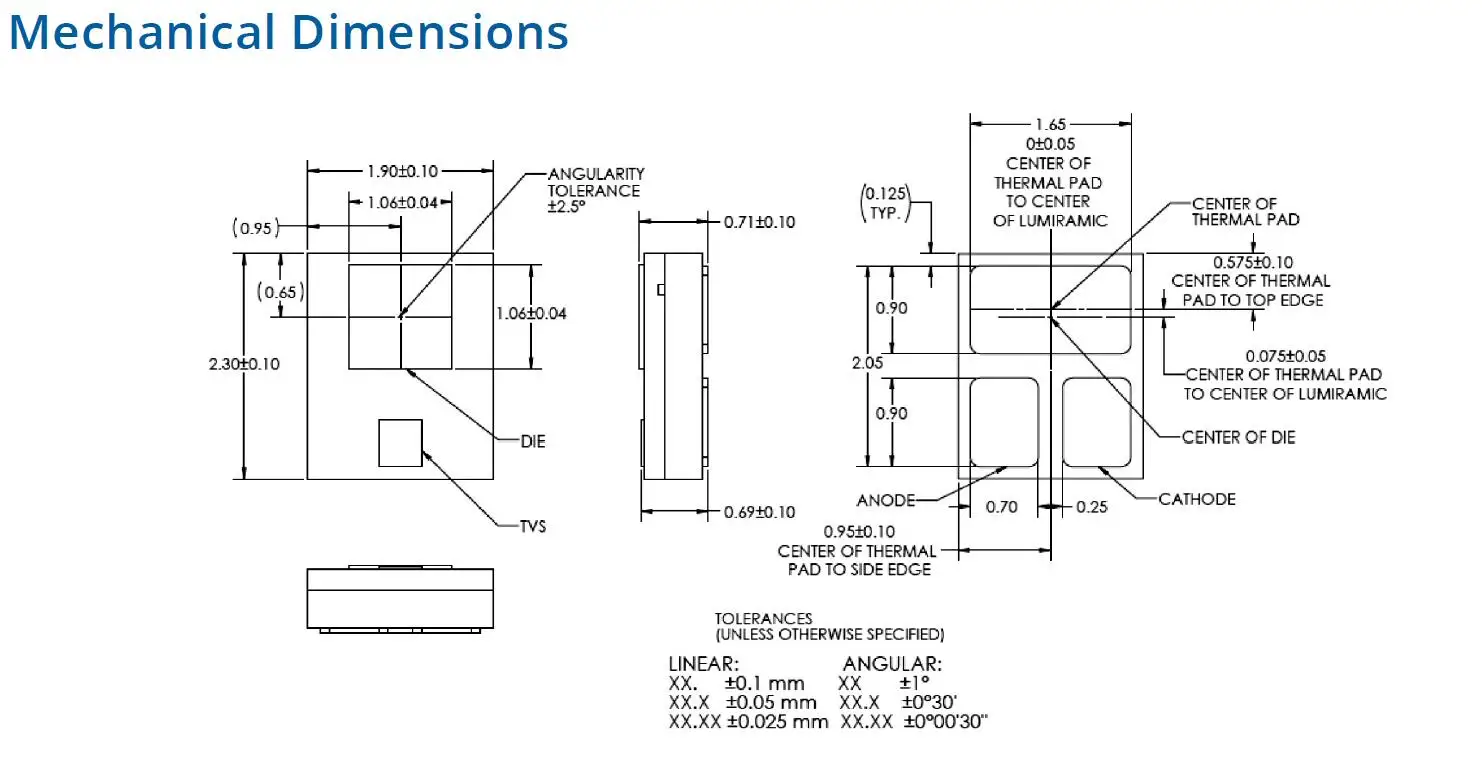 SAMIROB Hochleistungs-LEDs LUXEON F PC Amber 3V 2319 LFTH-L1A für die Anwendung von Hecksignalen im Automobilbereich – Detail 2