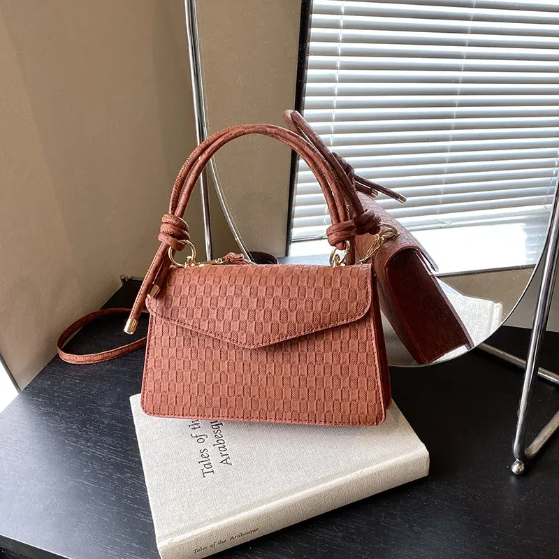 Trendy Casual Single Shoulder Crossbody Small Square Bag for Women Vintage Simple Fashion Mini Bags Handbags Ladies
