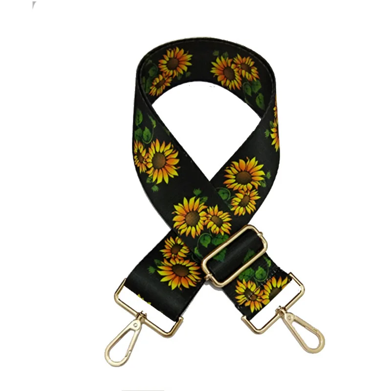 

Widened Embroidery Handbag Strap Widened Bag Belt with Flower Women's Bag Belt Woven Colorful Pattern