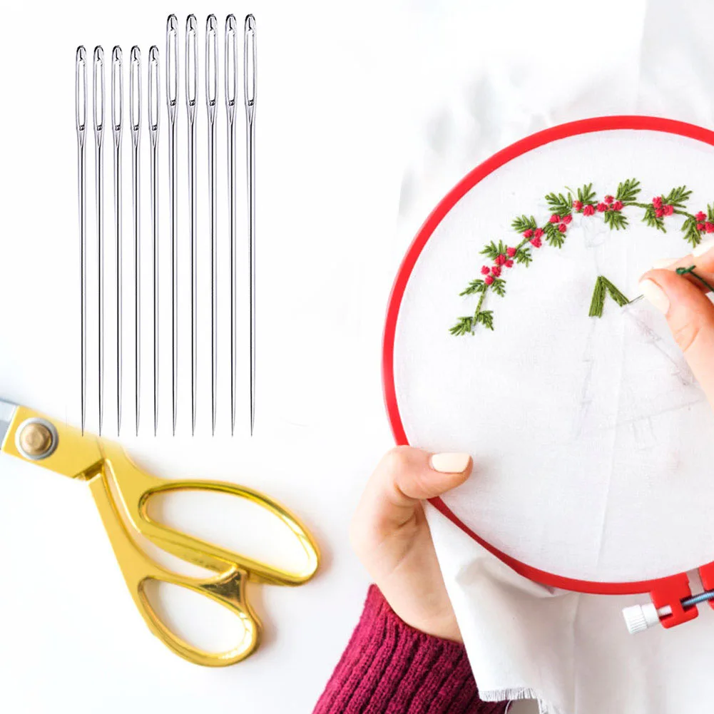 25pcs Stainless Steel Sewing Needles Home Threading Embroidery Stitching Tools