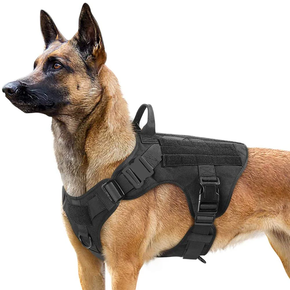 Large Dog Collar Military Dog Harness And Leash Set Pet Training Vest Tactical German Shepherd K9 Harnesses For Small Dogs