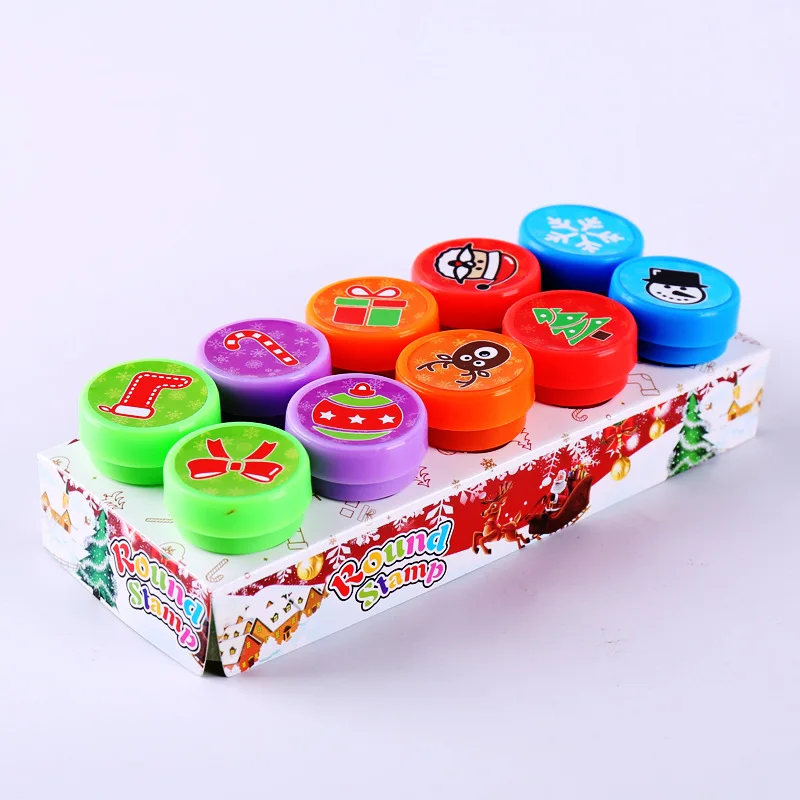 Assorted Stamps Self-ink Stamps Children Face Seal Scrapbooking DIY Painting Photo Album Decor for Kids 10pcs