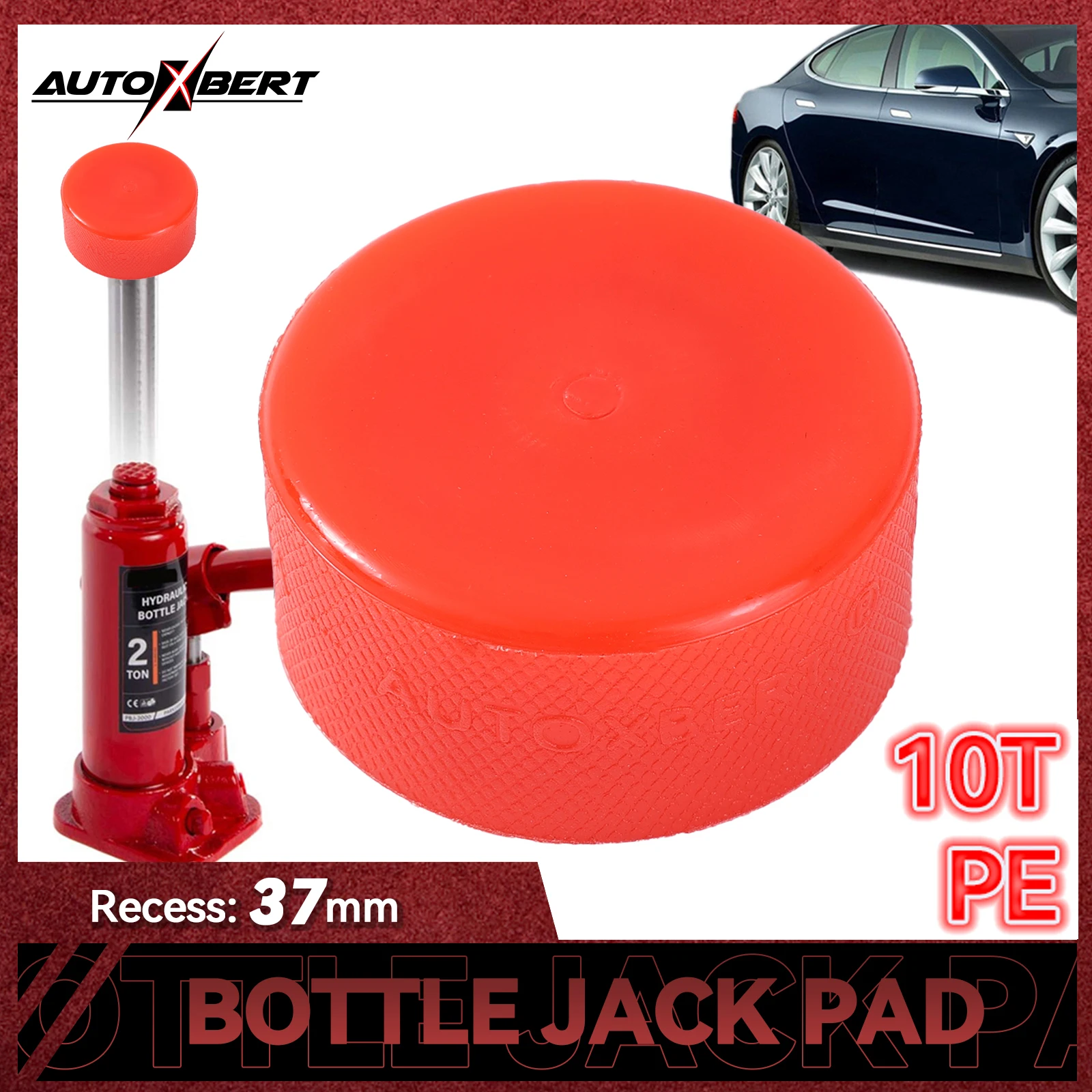 Potauto Adattatore Universale Per Martinetto Con Magneti - PA6 + Fibra Di Vetro - Rosso (1 Pezzo)