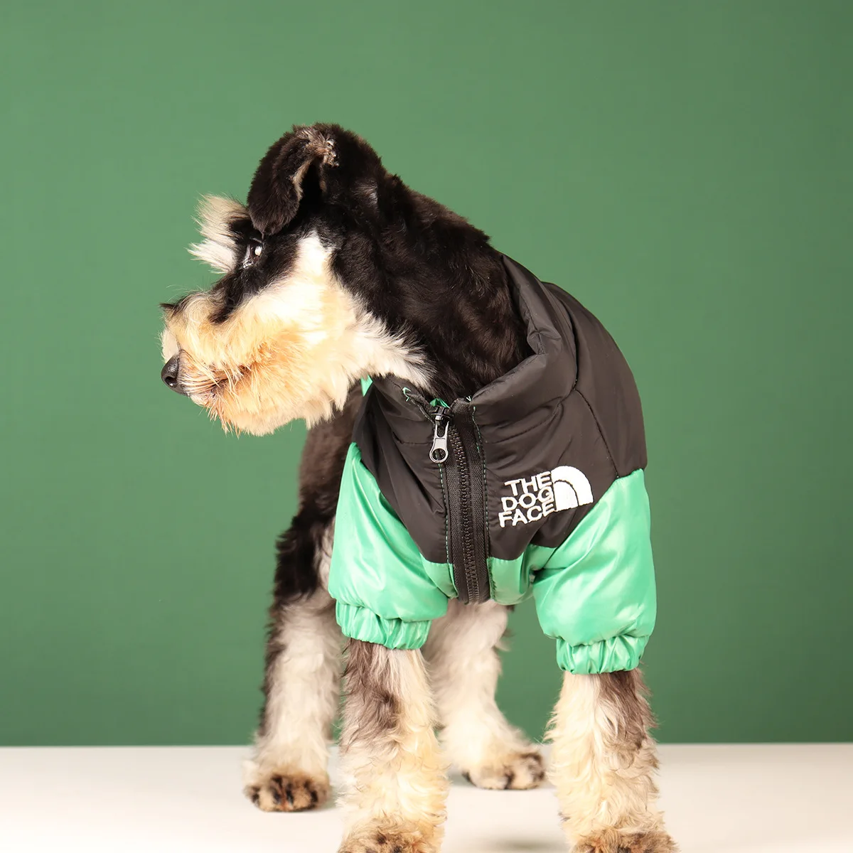 The Dog Face Puffer Coat - Green