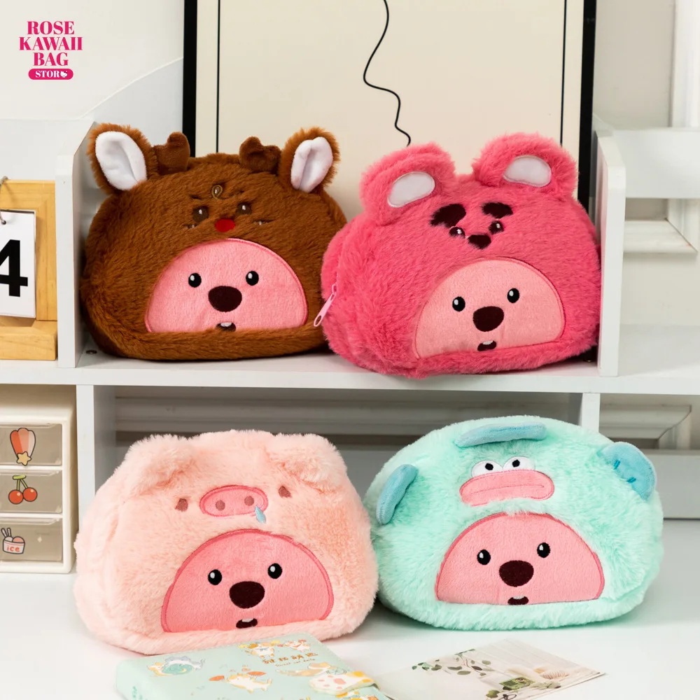 

LOOPY Plush Bag Kawaii Soft Cotton Plush Storage Bag Cartoon Cute Loopy Pencil High-capacity Storage Bag for Children Girls Gift