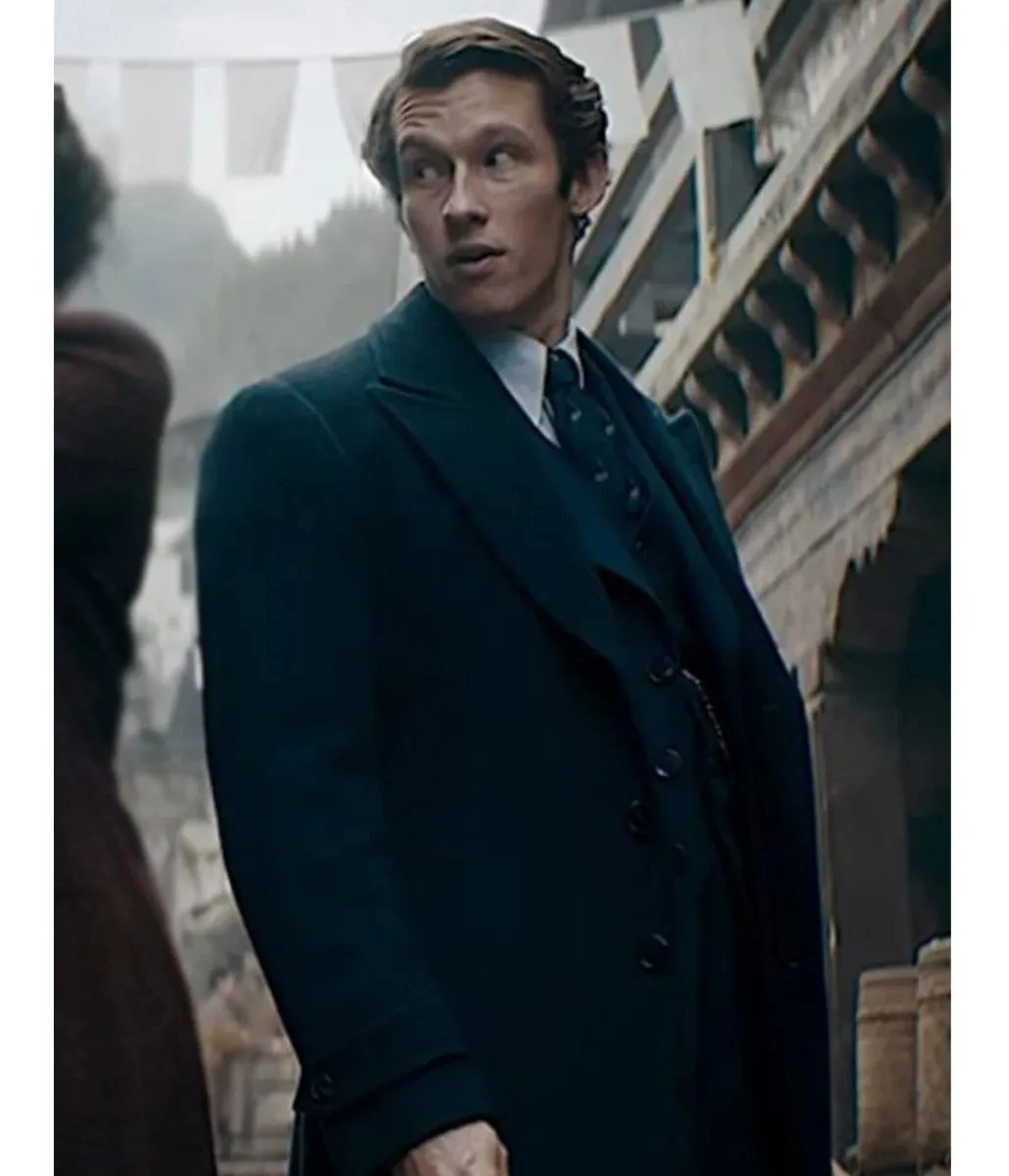 YANGHAOYUSONG Homemade YUTU&MM Men's Clothing Callum Turner Fantastic Beasts The Secrets of Dumbledore Blue Wool Coat