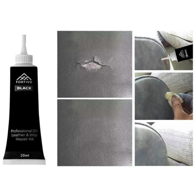 Leather Repair Gel Leather Repair Kit 20ml Leather Repair Gel Liquid Leather Skin Refurbish Repair Auto Seat Sofa Coats Holes Scratch Cracks Restoration Car Care Kit