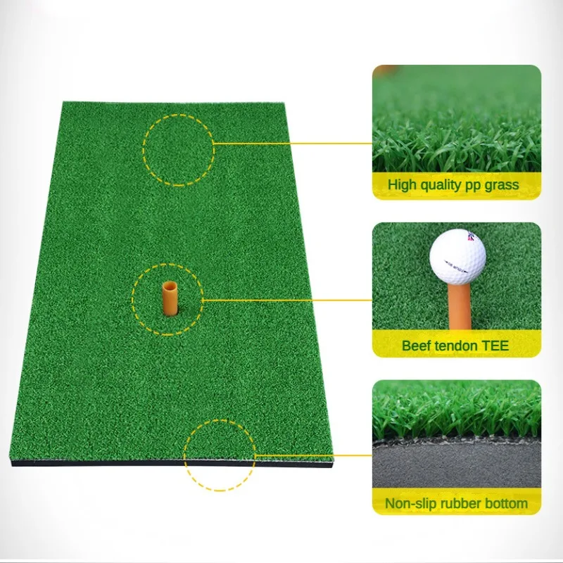 PGM Golf Mat Portable with Rubber Tee Seat Realistic Turf Putter Mat Outdoor Sports Golf Training Turf Mat Indoor Office