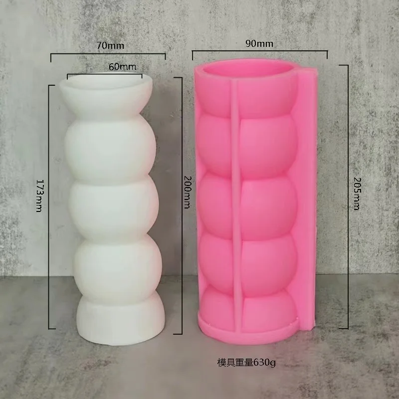 DIY Epoxy Resin Silicone Vase Mould Cylindrical Concrete Gypsum Casting Flower Pot Crafts Mould Home Decoration Gift