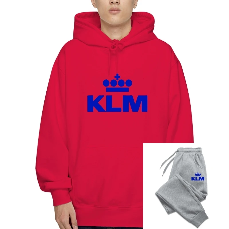 

KLM Blue Retro Logo Sweatshirt Hoodies Dutch Royal Airline Aviation Sport Gray T-Sweatshirt Hoodies