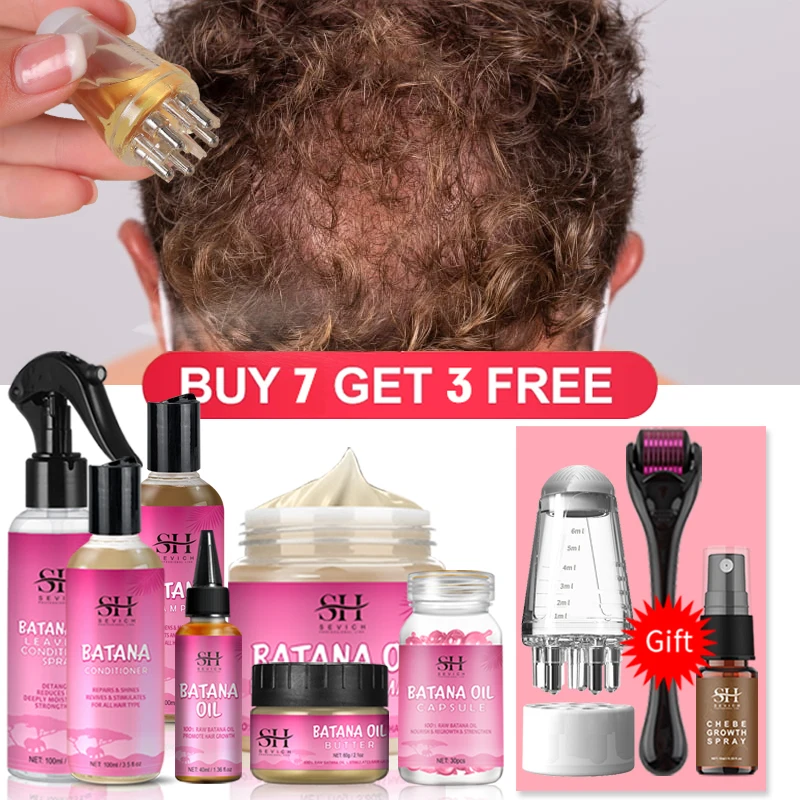 7pcs 100% Batana Oil Hair Growth Set African Anti Hair Loss Fast Hair Growth For Men Hair Regrowth Treatment Batana Hair Mask