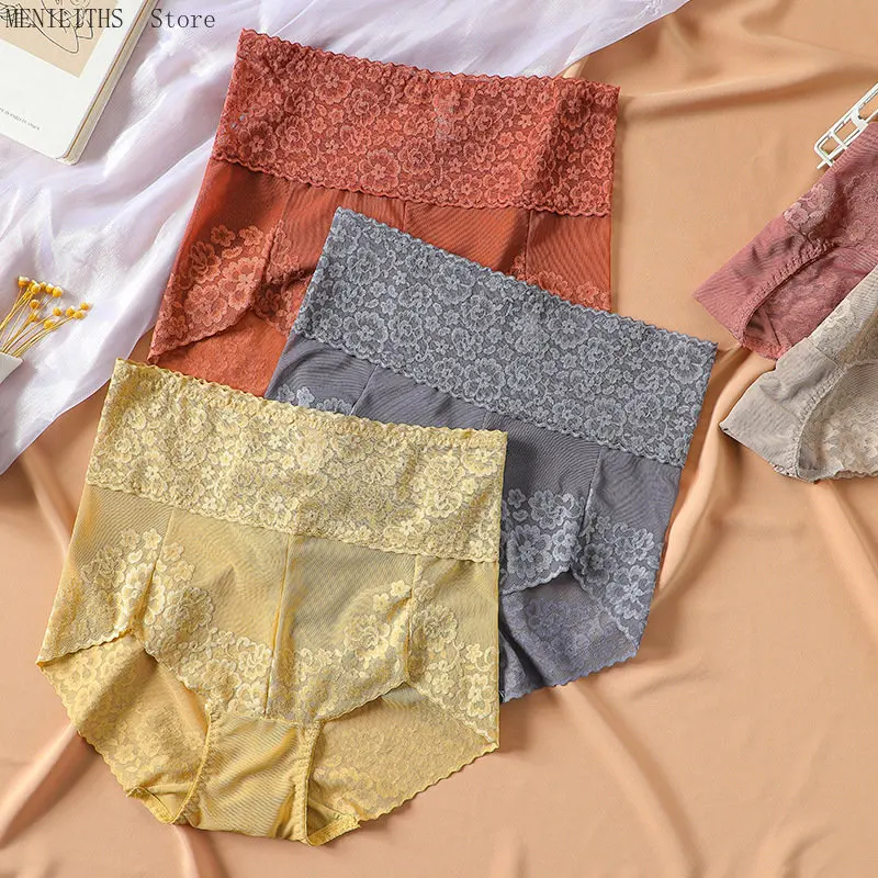 

Women's Panties Sexy Lace Underpants High Waist Seamless Comfort Shorts Fashion Hollow Out Briefs Female Sexy Lingerie One Size