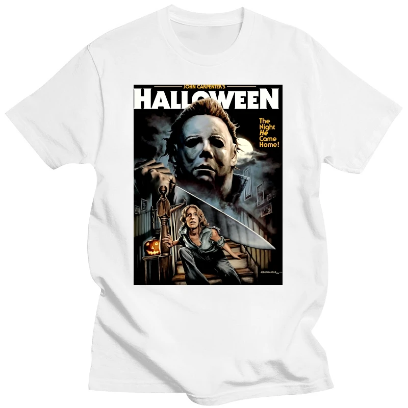Майкл Майерс, ночи, он пришел домой, Хэллоуин, Майкл, Мужская футболка, M 3Xl, хлопковые рубашки для женщин, Dressy, модная забавная Новинка, женская футболка
