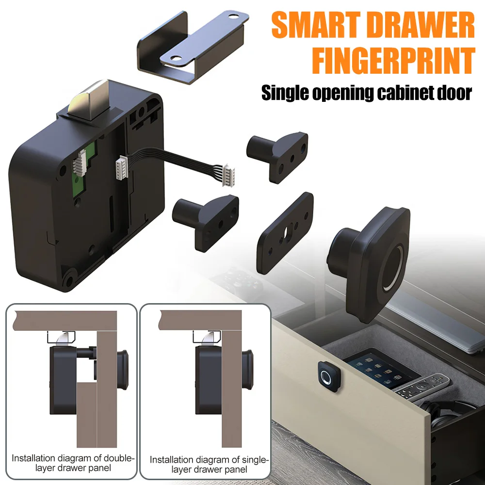 

Smart Fingerprint Lock Biometric Keyless Electronic Locks for Drawer Cabinet Wardrobe Storage Box Fingerprint Unlock Anti-theft