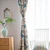 New Chinese Style Curtains for Living Room Cotton Linen Printed Cortina Banana Leaf Embroidered Tulle Curtain Blackout Curtains 3