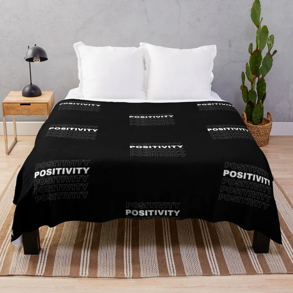 

Positivity Throw Blanket Bed Fashionable Blanket Cute Blanket Plaid blankets for winter Bed linens Large Blanket