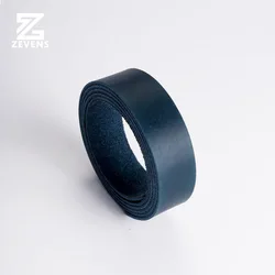 Handcrafted Genuine Crazy Horse Leather Strap and Fabric Strip - 5x130cm (Blue)