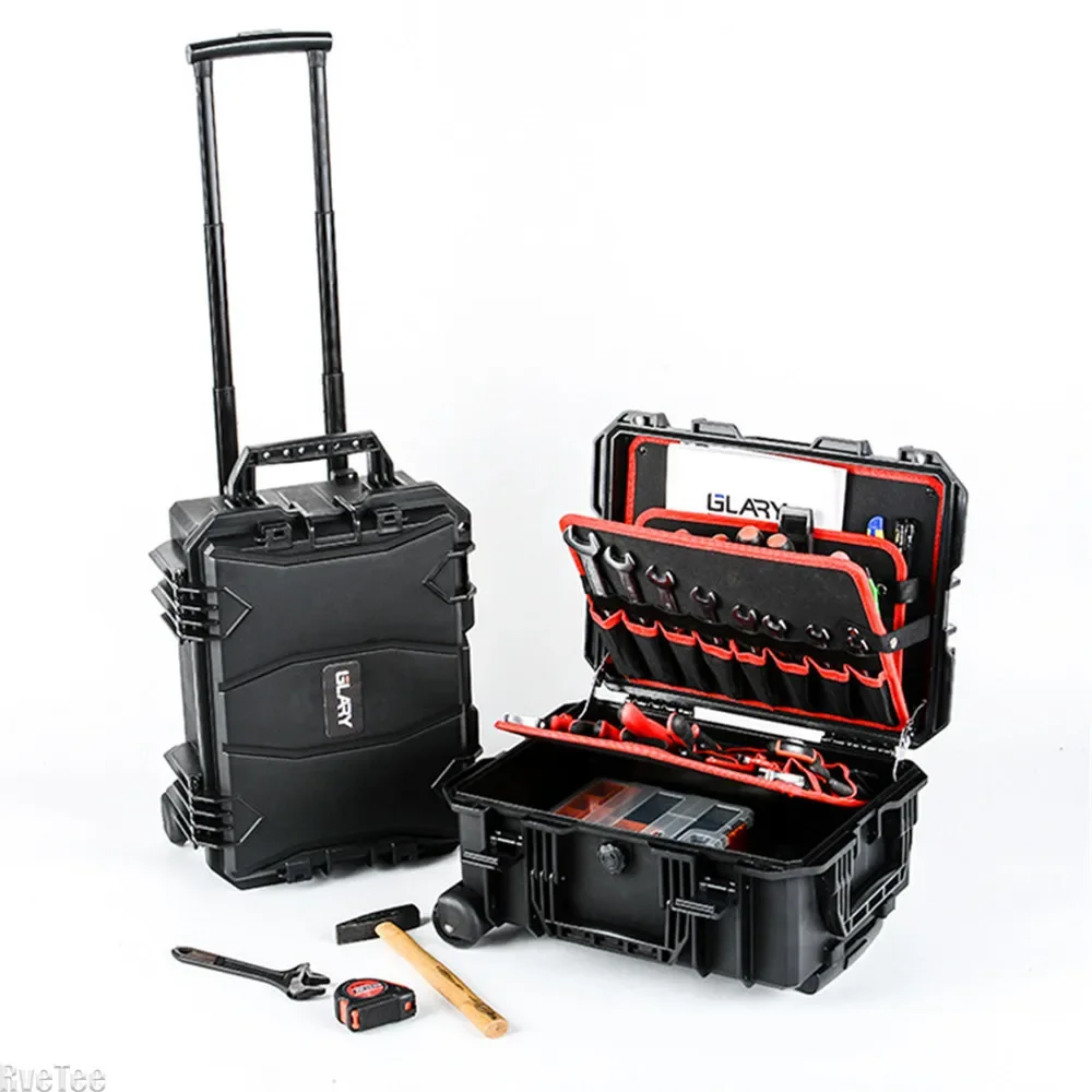 Large Capacity Tool Box with Wheels Safety Instrument Toolboxs Waterproof Shockproof Toolbox Electrician Tools Case Hardcase 5