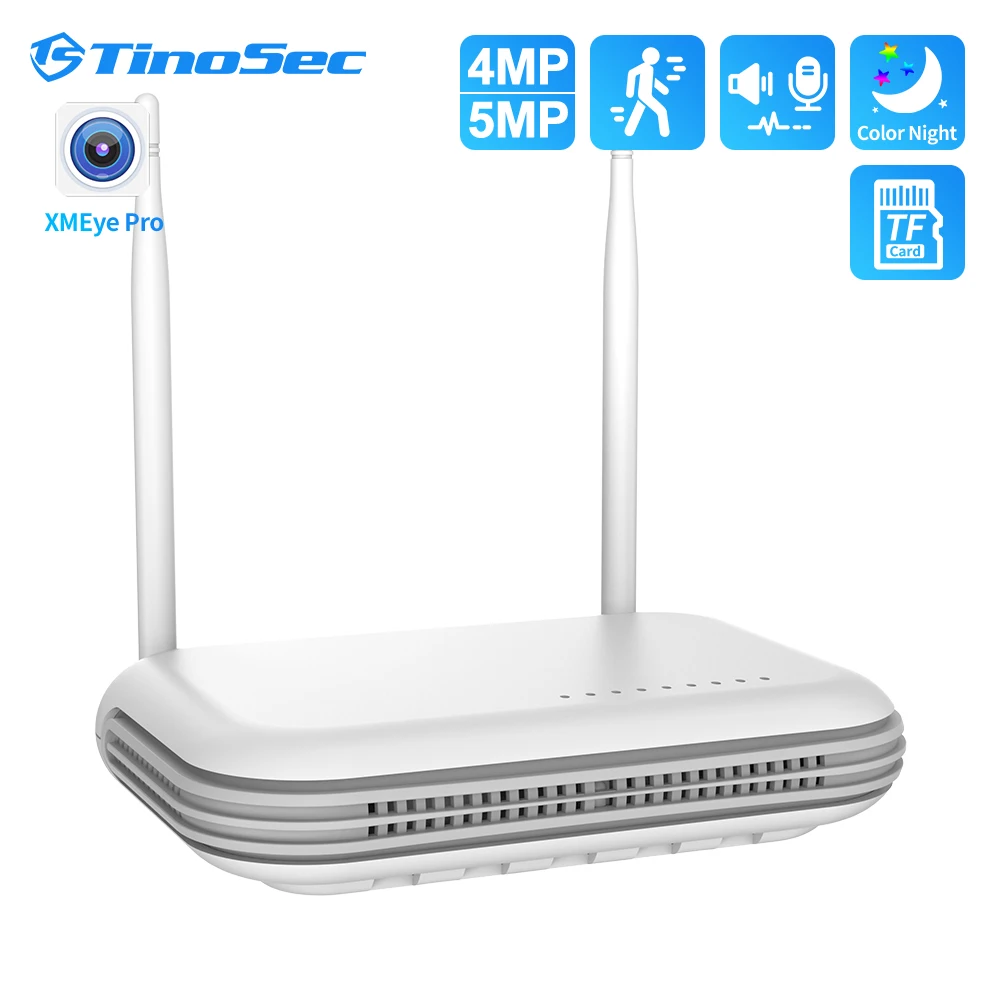 TinoSec 8CH 5MP 4MP NVR Box H.265 PoE Network Video Recorder For Security Surveillance System Face Tracking Monitor Camera Nvr