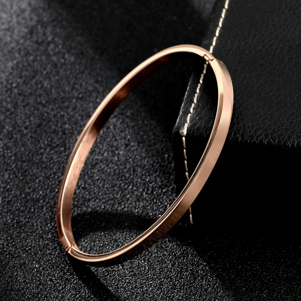 Stainless Steel Bracelet Simple Lovers Woman Men Stainless Steel Bracelets Charm Bangle Feminina Trendy Jewelry Couple Bracelet Gift