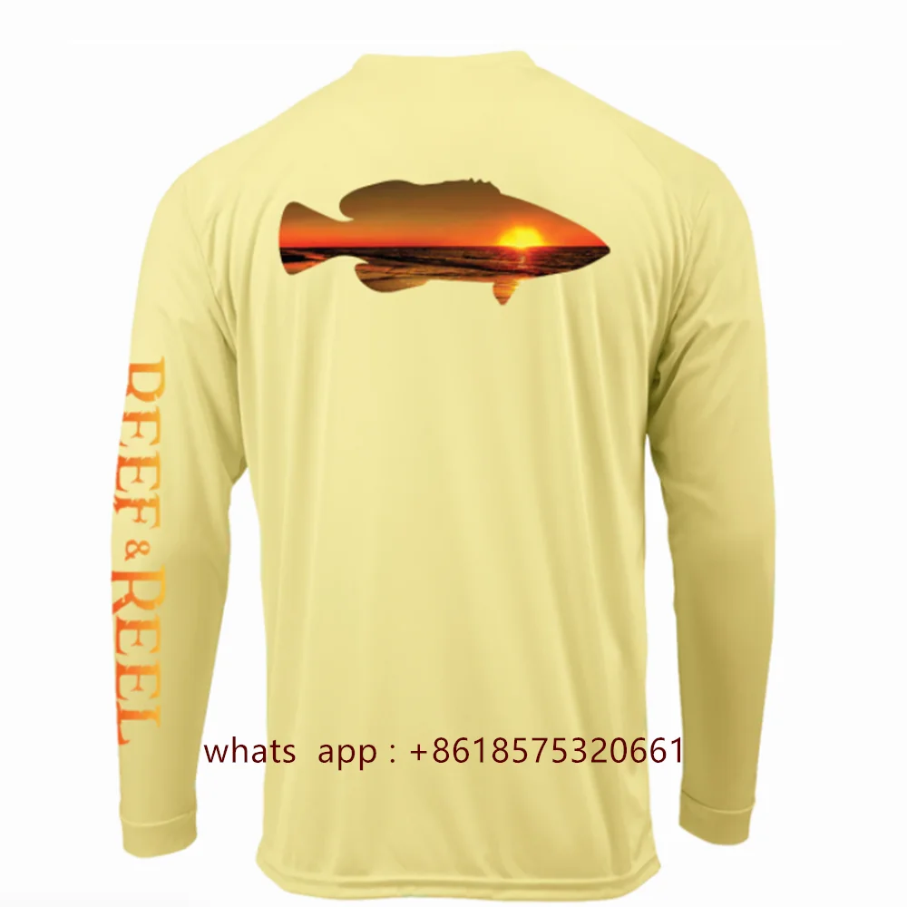 Reef&Reel Men's Fishing Shirts Summer Quick Dry Long Sleeve Performance  Clothes Camisa De Pesca Breathable Angling Clothing