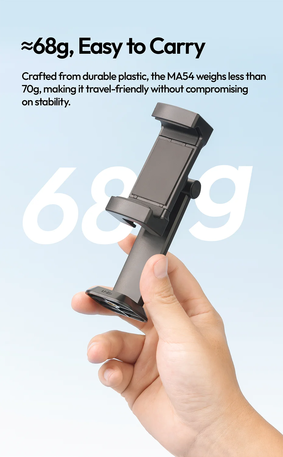 Phone Holder Rotatable Phone Clip with 1/4' Screw Hole & Uka Base Clamp 60-105MM