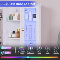 Vanity Desk with Mirror and Lights, White Makeup Vanity with 5 Drawers Hidden Jewelry Organizer& LED Glass Cabinet 6