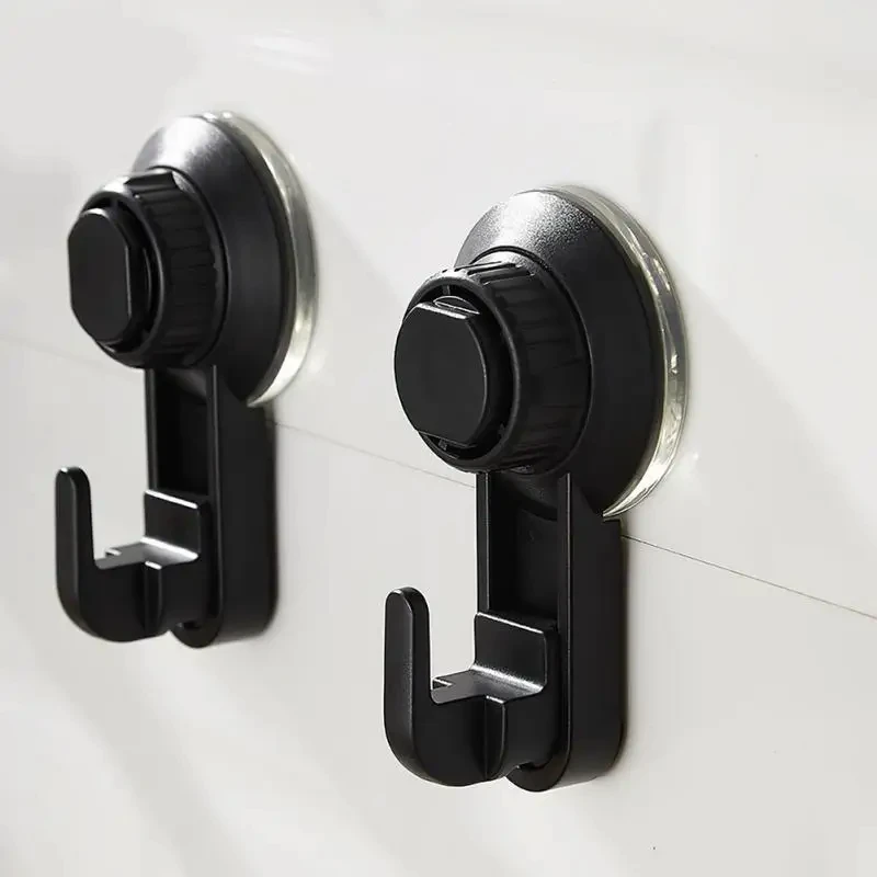 2pcs Vacuum Holder Wall Mounted Waterproof Suction Cup Hook Bathroom Accessories Reusable Strong Hanging Hook Towel Hanger