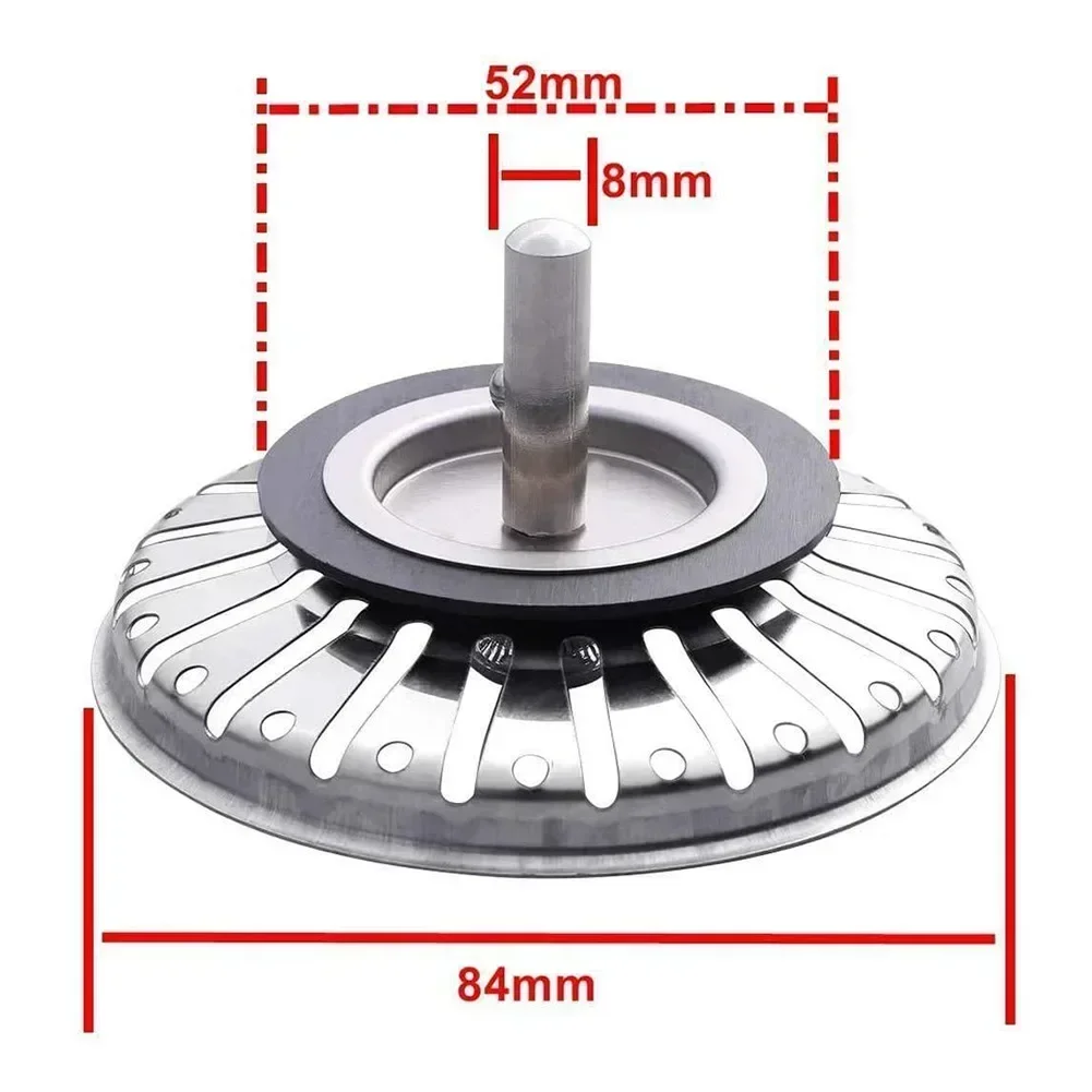 Kitchen Sink Strainer 1pc Stainless Steel 78mm 84mm