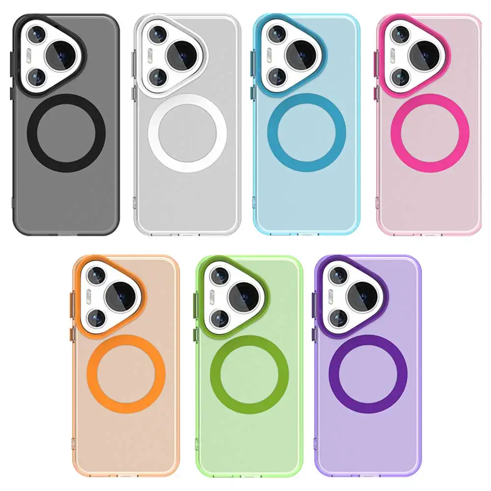 Magnetic Frosted Wireless Charging Case, Colorful Hard Plastic