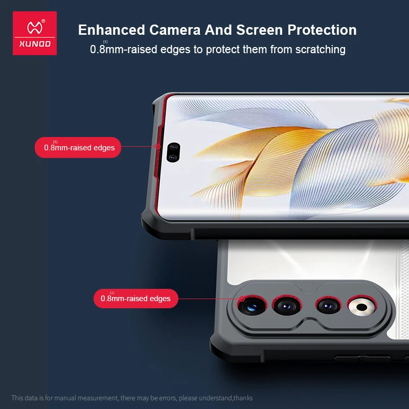 Xundd Case For Honor X7B X8B Case For Play 8T Play 50 Scratch-Resistant Transparent Built-in Airbag Enhanced Screen Protection