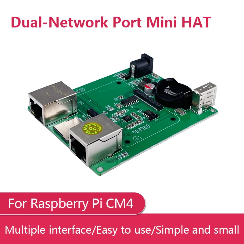 

Мини-шляпа с двойным сетевым портом для Raspberry Pi CM4, плата расширения с несколькими интерфейсами