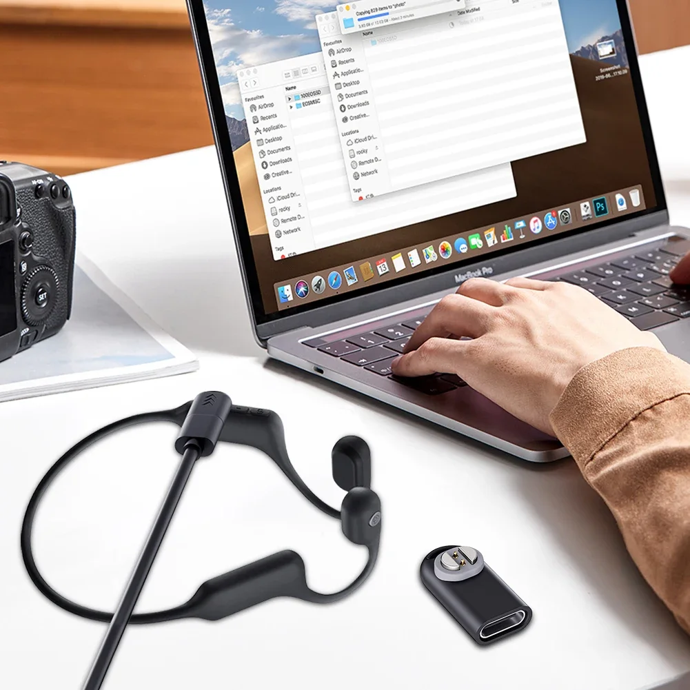 For Haylou PurFree BC01 Magnetic Charging Adapter Connector Magnetic Earphone USB Type-C Charging Adapter Headphones Charger