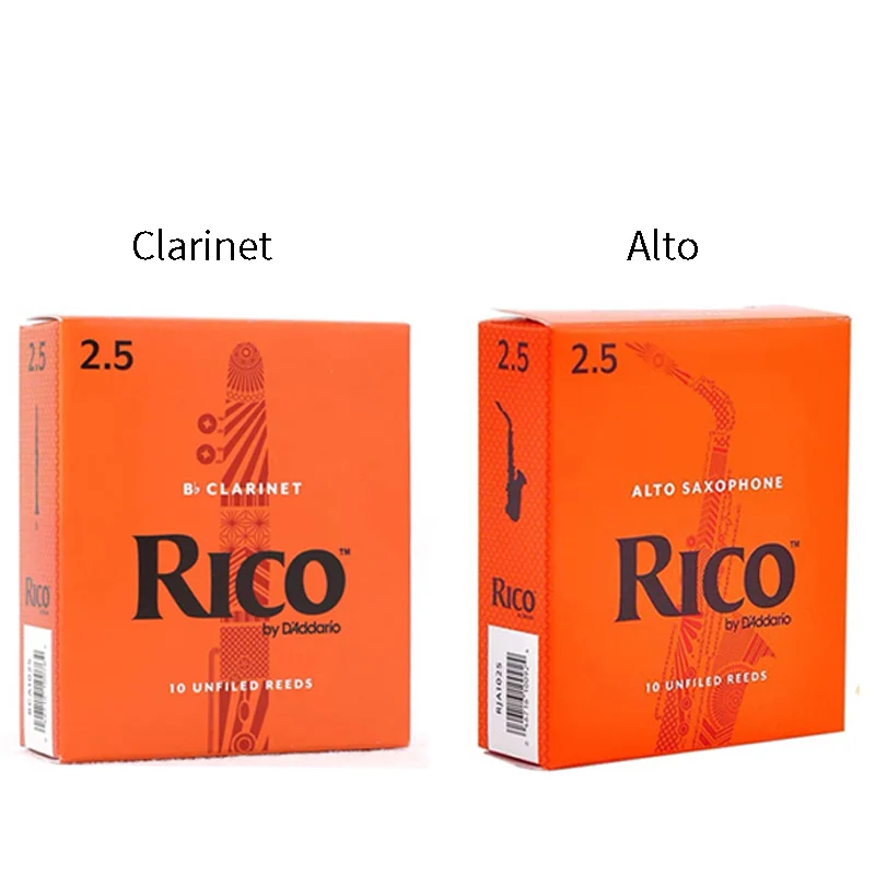 Saxophone Reeds Clarinet Accessories Saxophone Accessories USA Original D&rsquo;Addario RICO Orange Box Reeds Eb Alto Baritone Bb Soprano Tenor Barione Saxphone Bass Clarinet Classic