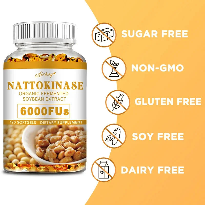 Nattokinase Supplement Nattokinase Cleans Blood Vessels Improves Blood Circulation Supports Heart Health