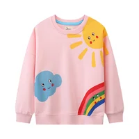 Jumping Meters 2-7T New Design Rainbow Baby Girls Sweatshirts For Autumn Spring Kids Long Sleeve Hooded Toddler Clothes Shirts